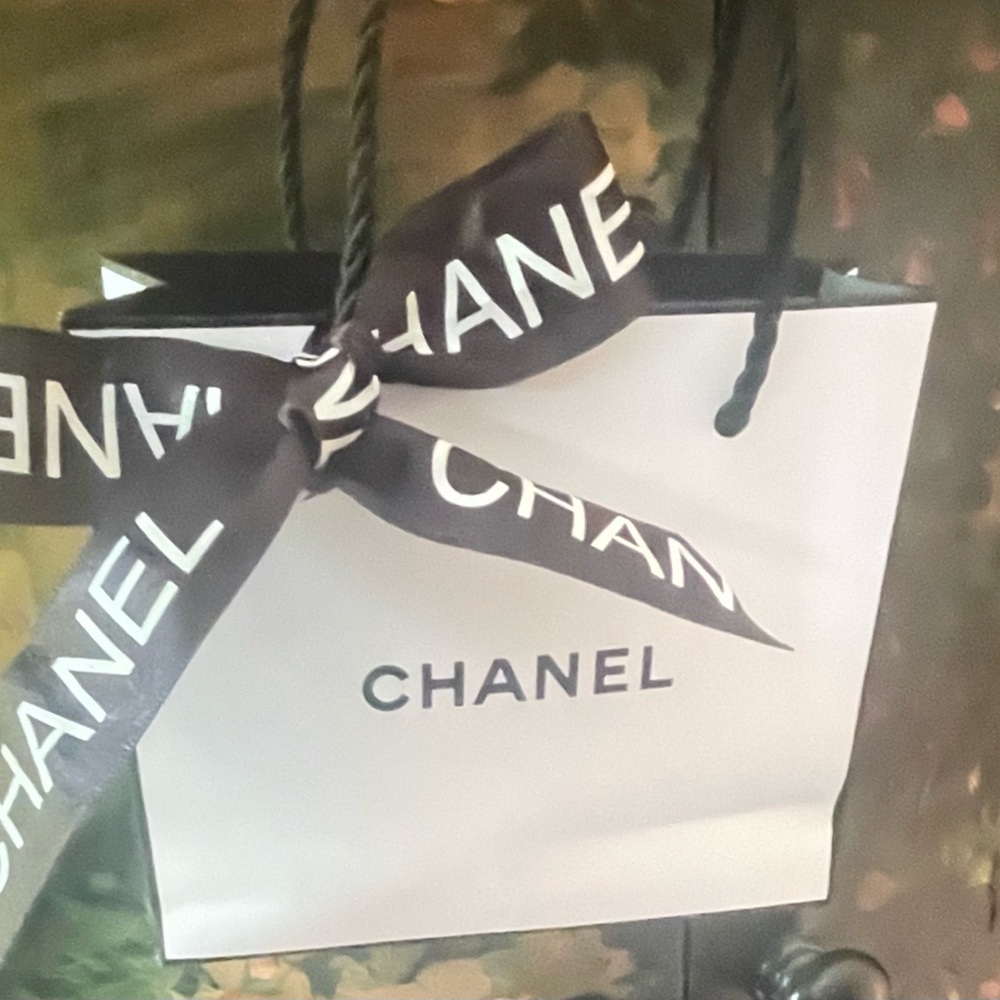 CHANEL Silver Logo Hair Accessory with Black Ribbon - Picture 6 of 9